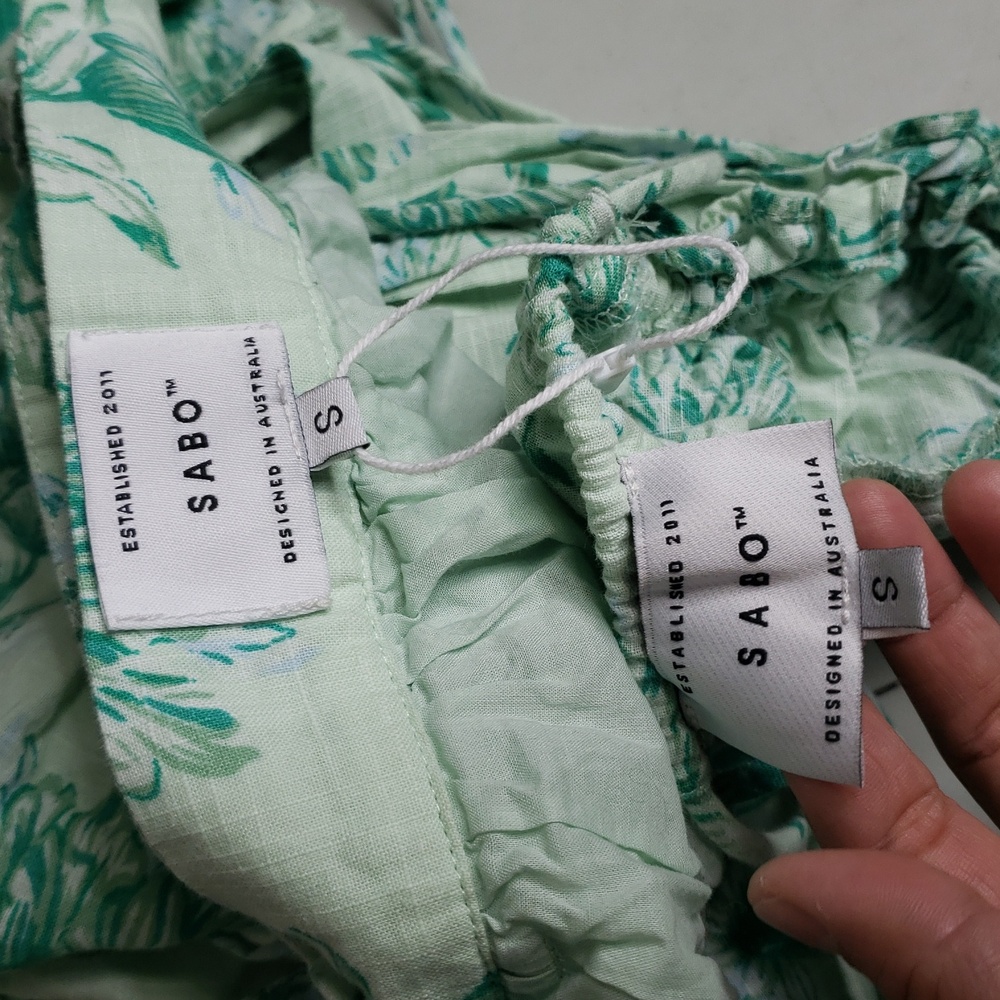 Sabo 100% Cotton Backless Zoe Top and Skirt Set Tulips Floral Size S Bohemian - Picture 12 of 16